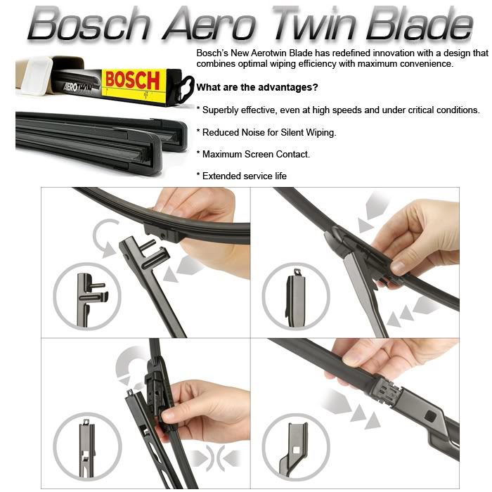 BOSCH AERO AEROTWIN FLAT Front Windscreen Wiper Blades For: AUDI SQ7 (4MB) (16-)