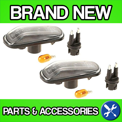 For Saab 9000, 900, 9-3, 9-5 Clear Wing Indicator Light / Lens / Lamp (Pair)